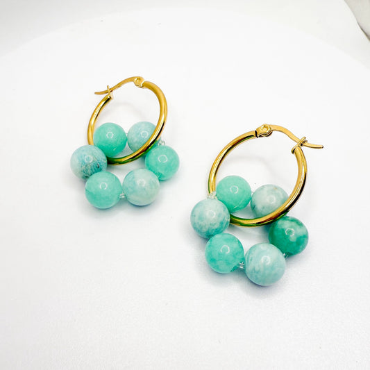 Pendientes Flor Amanzonita