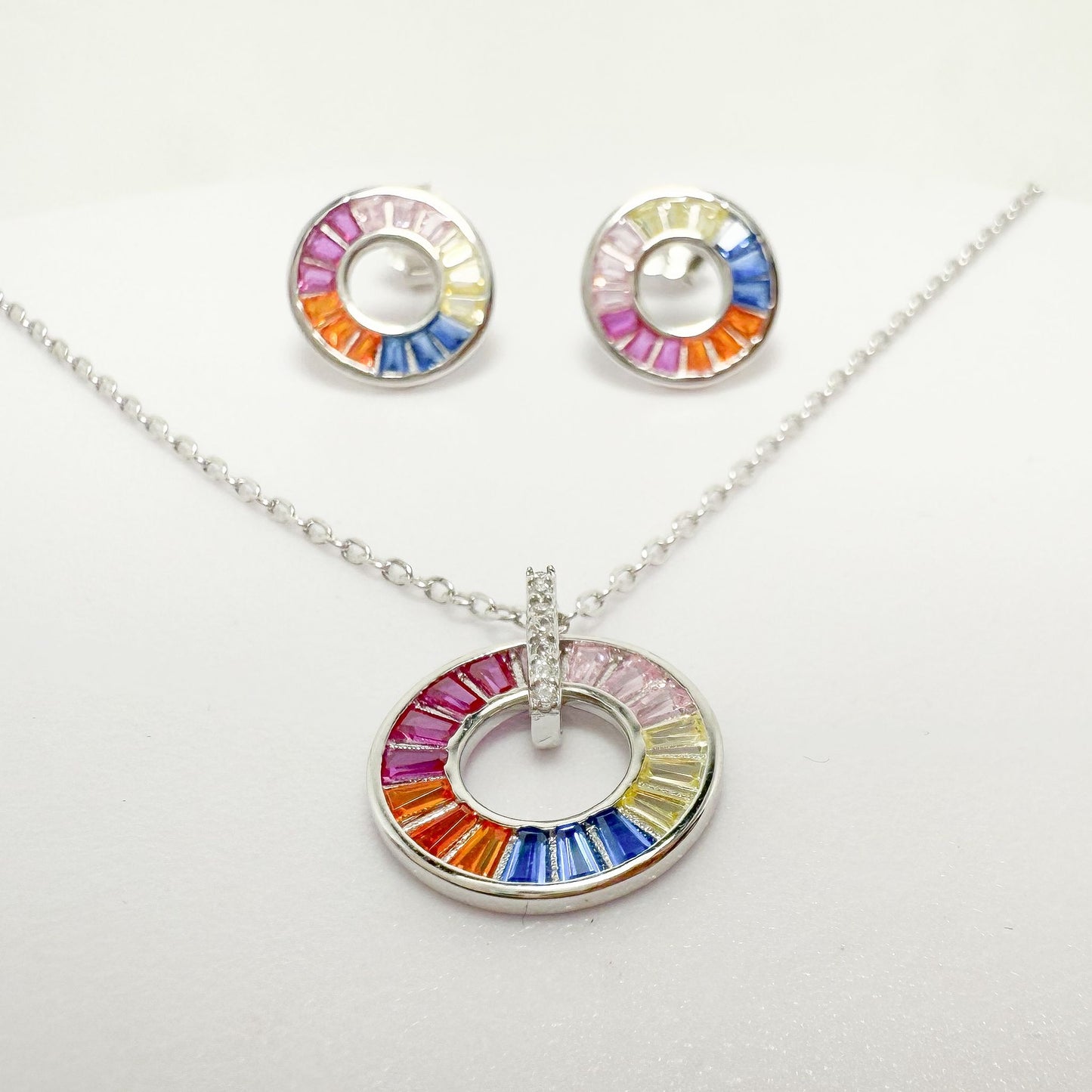 Pendientes Disco arcoiris