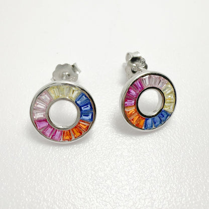 Pendientes Disco arcoiris